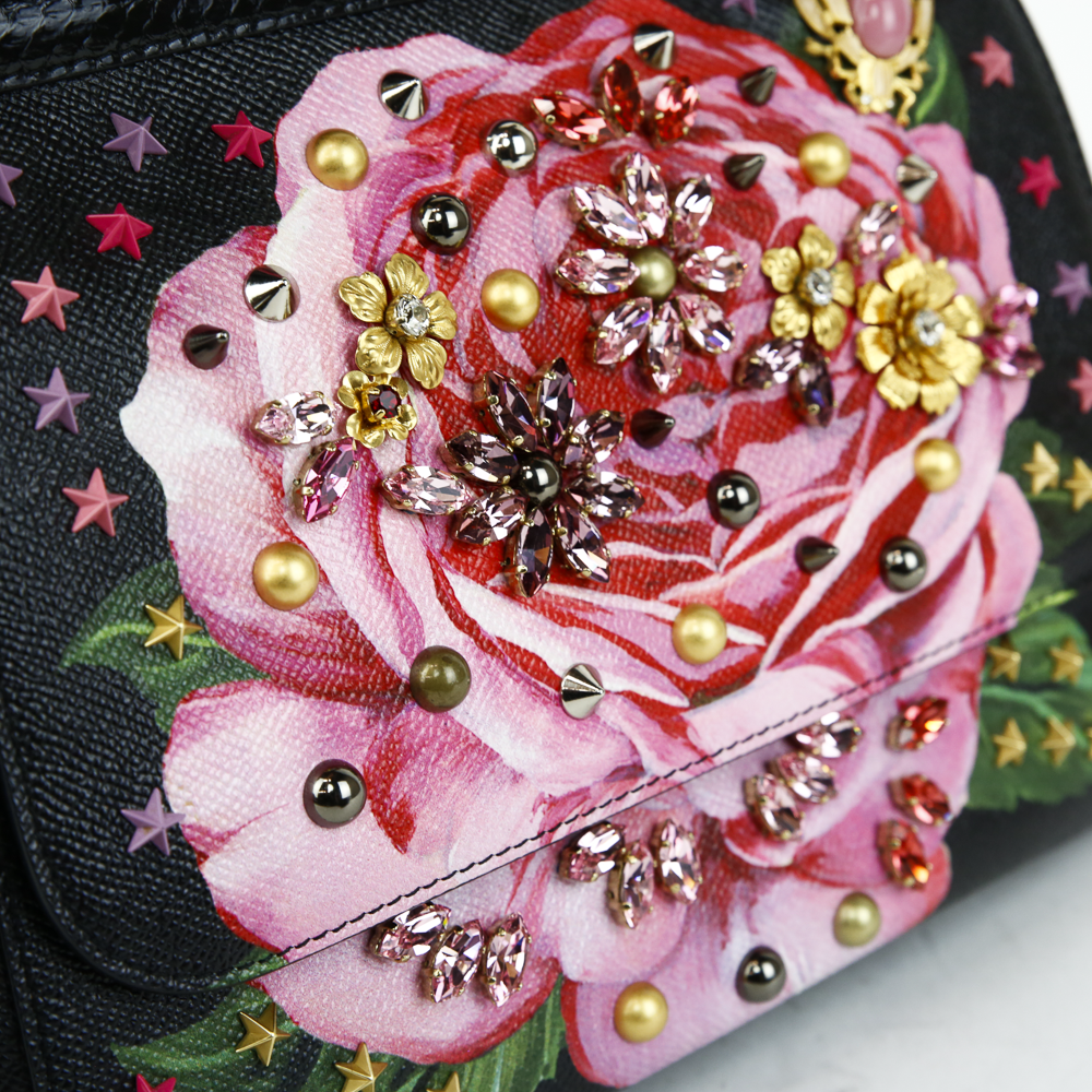 Dolce & Gabbana Medium Miss Sicily Embellished Rose Bag