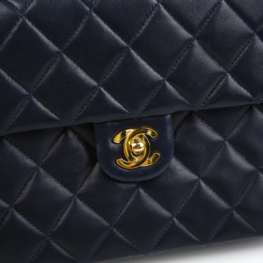 Chanel Classic Double Flap Bag Crocodile Embossed Metallic