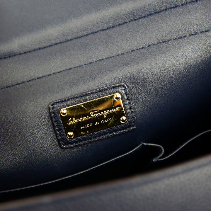 Salvatore Ferragamo Navy Sofia Satchel Bag