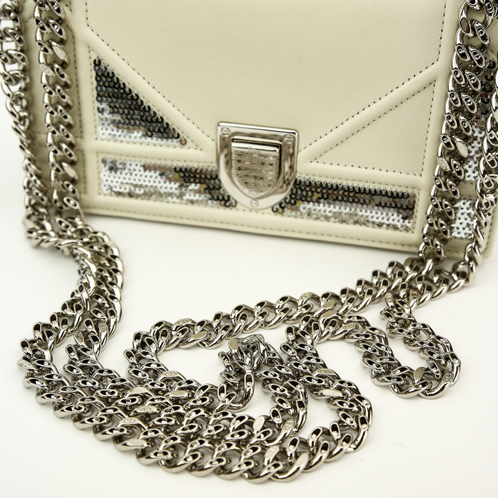 Chain view of Christian Dior Diorama Medium Sequin Crossbody Bag